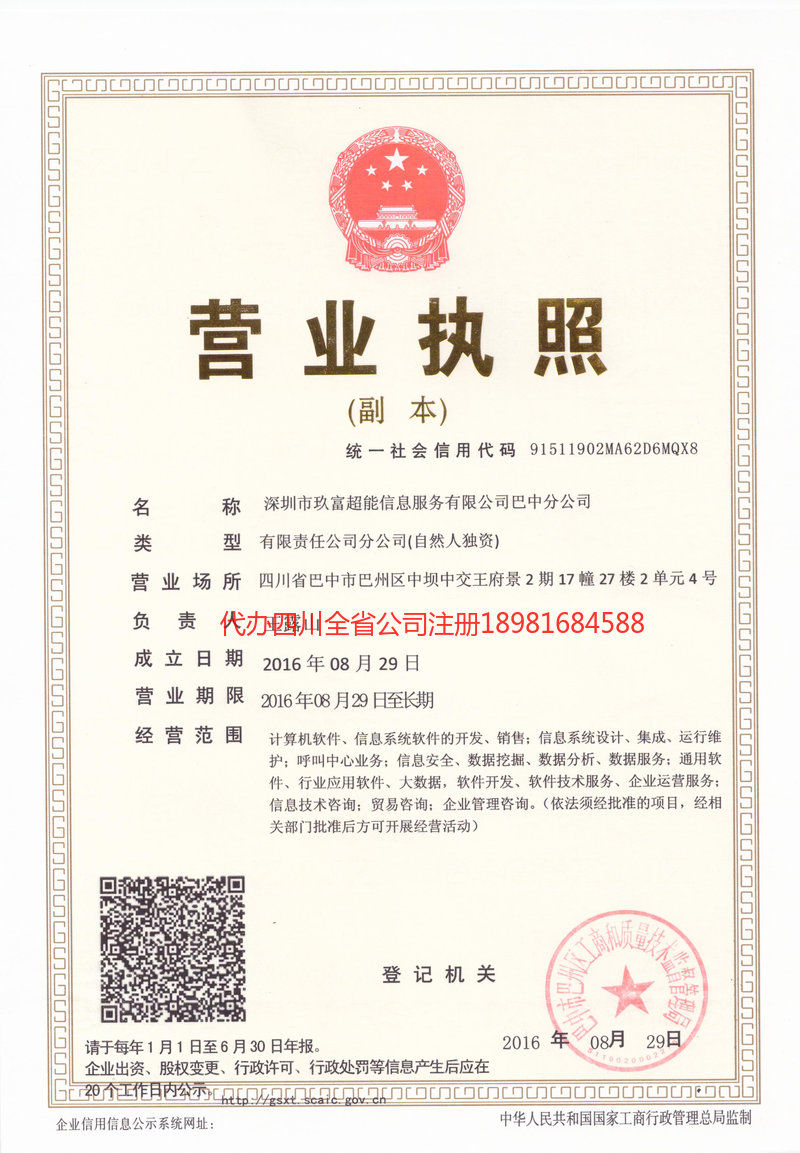 安岳安岳玖富超能信息服务有限公司